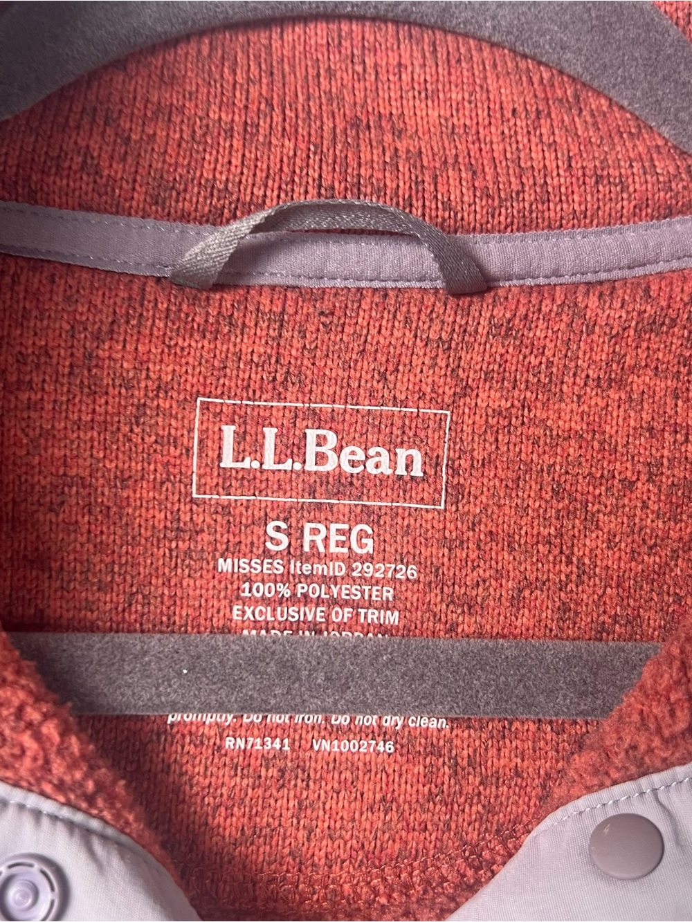 L.L.Bean Womens S Red Snap-Neck Mock Neck Pullover Sweater Pockets Outdoors Cozy - Picture 6 of 10